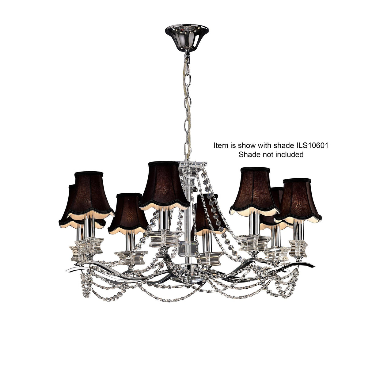 Nydia 75cm 8 Light Crystal Chandelier - Polished Chrome