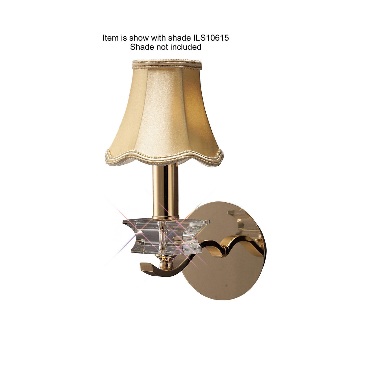 Nydia 1 Light Crystal Wall Light - French Gold
