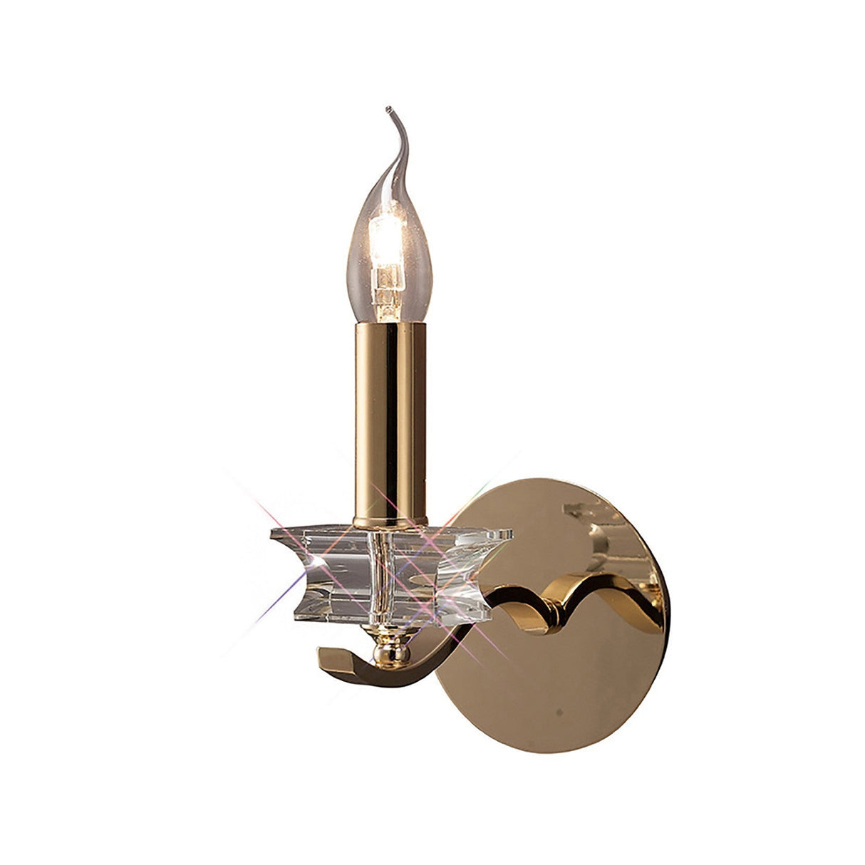 Nydia 1 Light Crystal Wall Light - French Gold