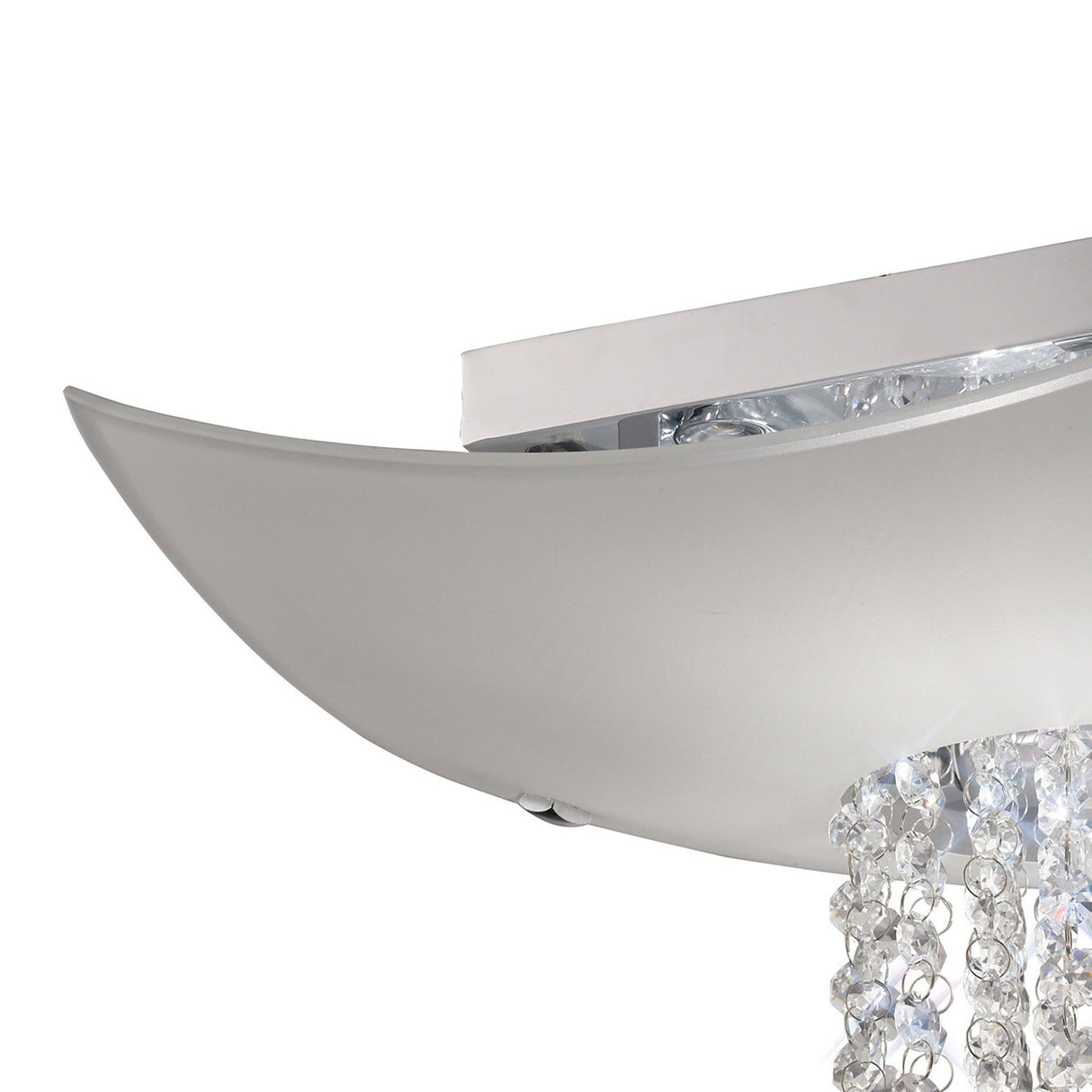 Nyla 5 Light Glass/Crystal Flush Ceiling Light - Polished Chrome