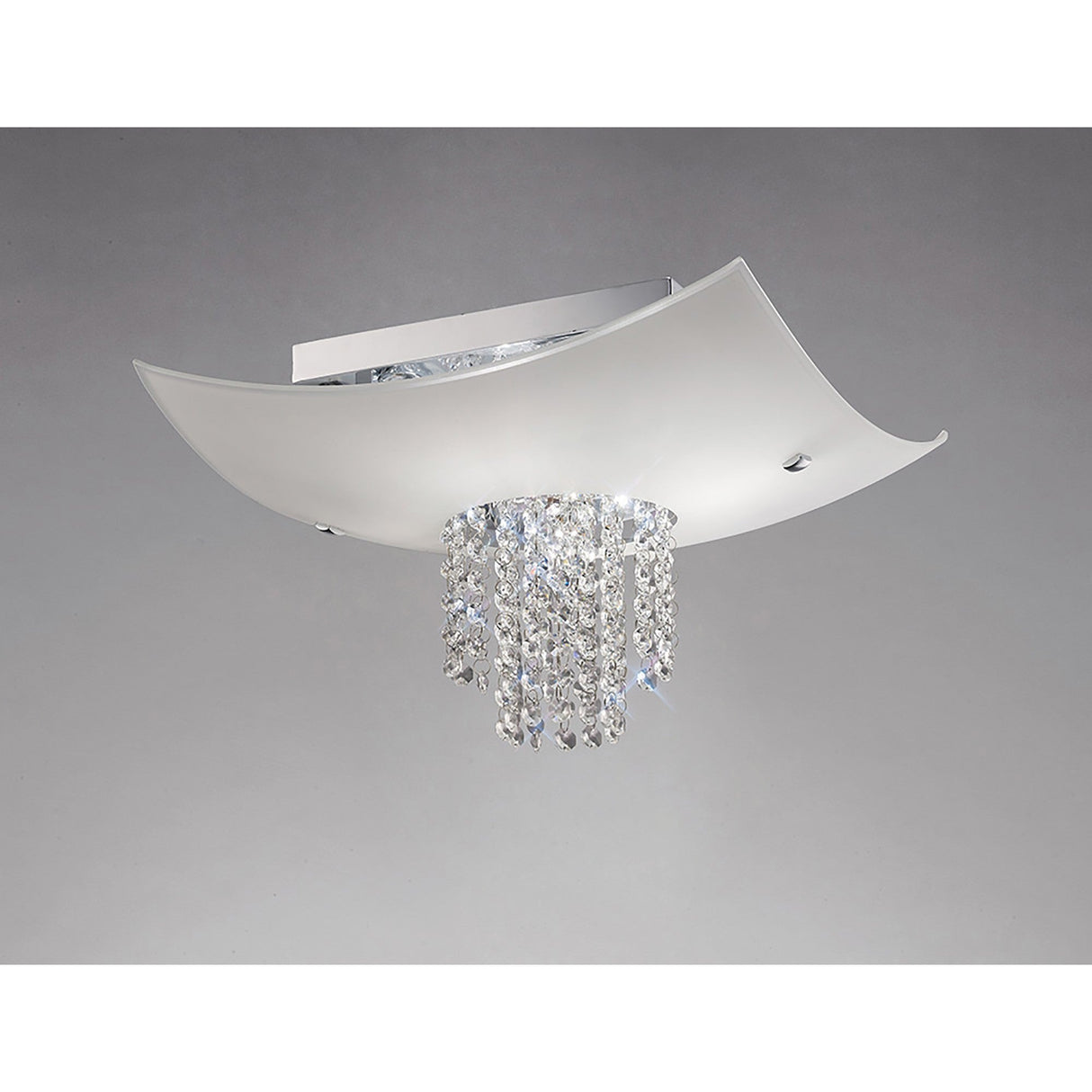 Nyla 5 Light Glass/Crystal Flush Ceiling Light - Polished Chrome