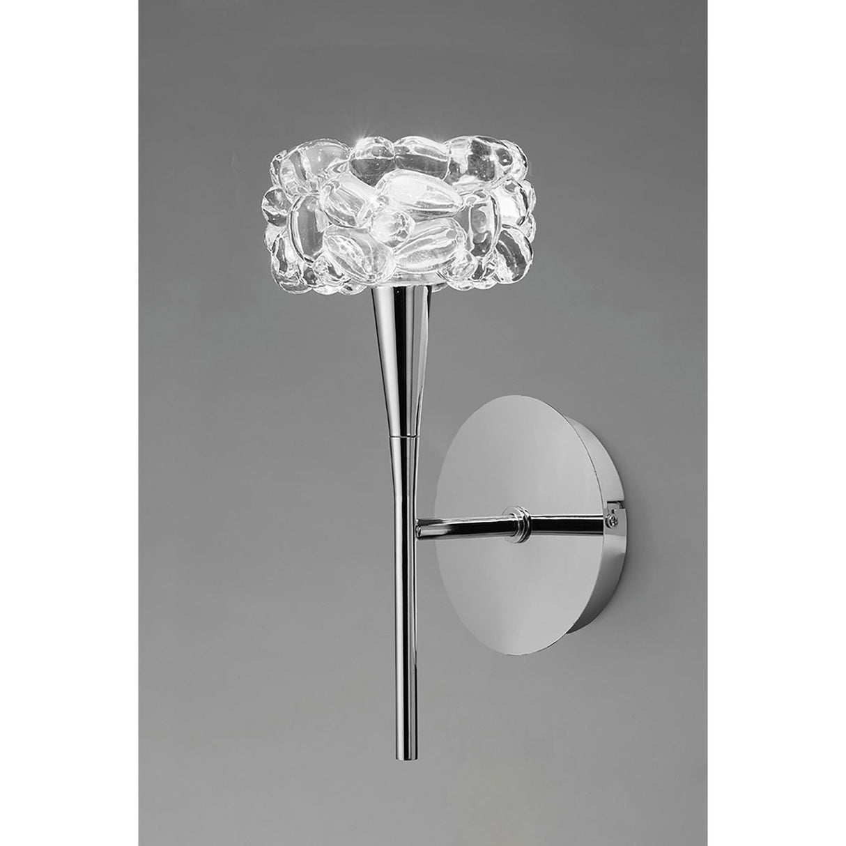 O2 1 Light Wall Light With Switch - Polished Chrome