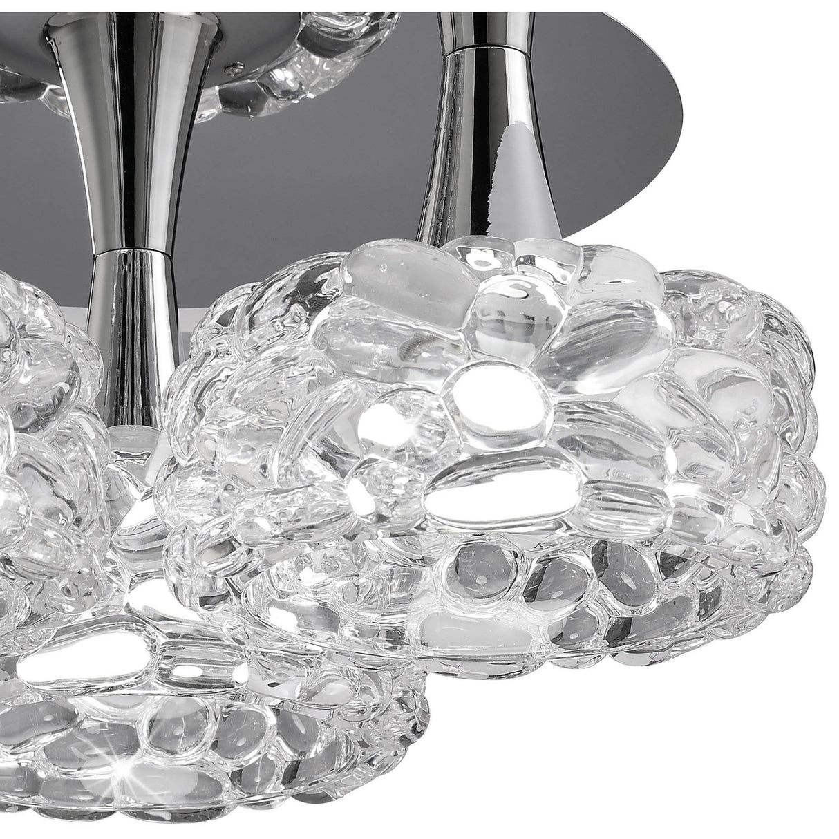 O2 Large 3 Light Semi-Flush Ceiling Light - Polished Chrome