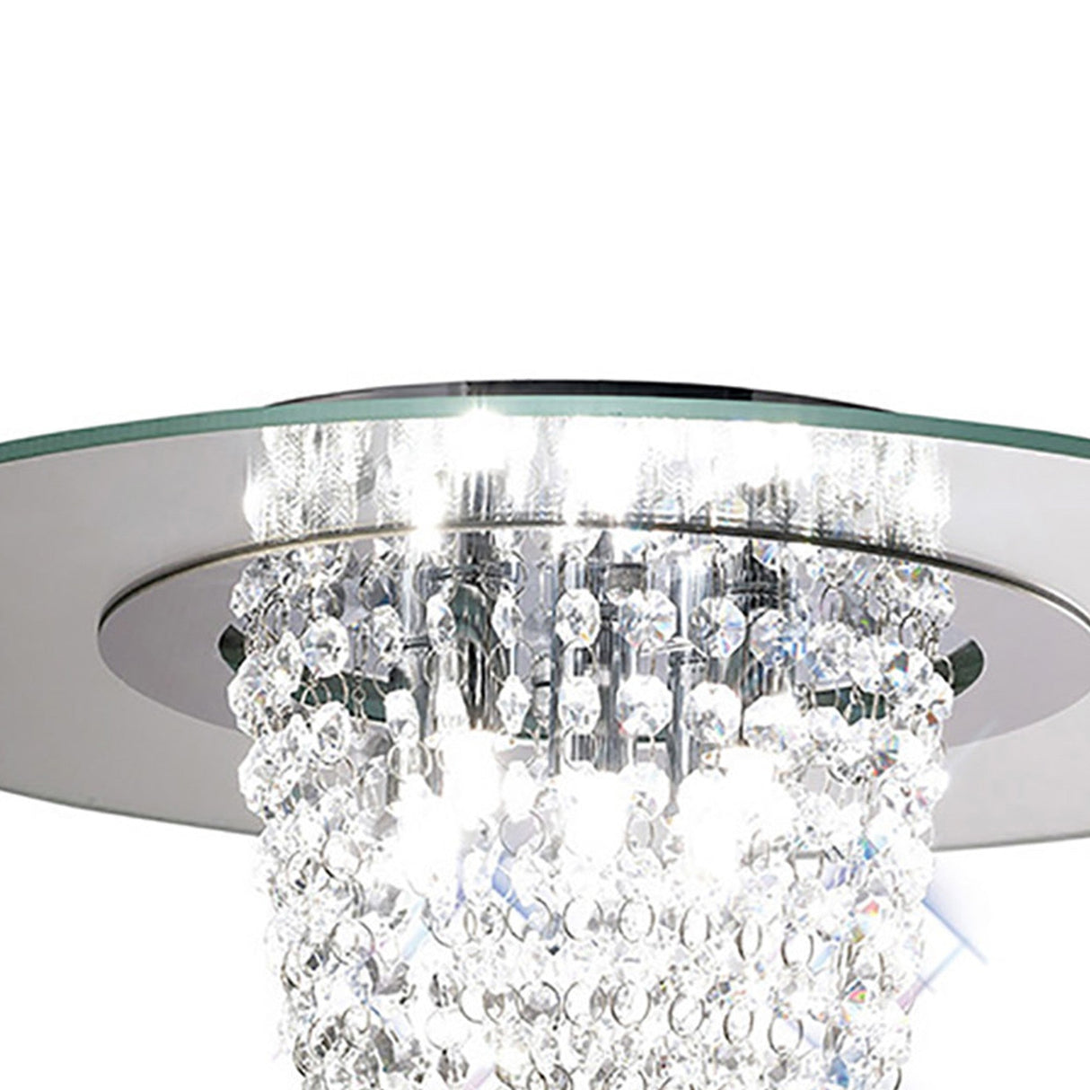 Oberon 5 Light Crystal Flush Ceiling Light - Polished Chrome