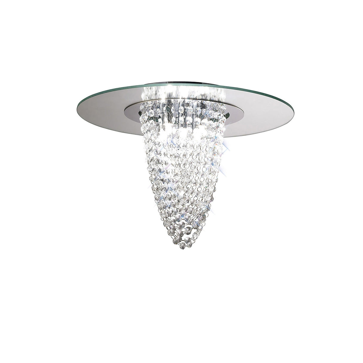 Oberon 5 Light Crystal Flush Ceiling Light - Polished Chrome