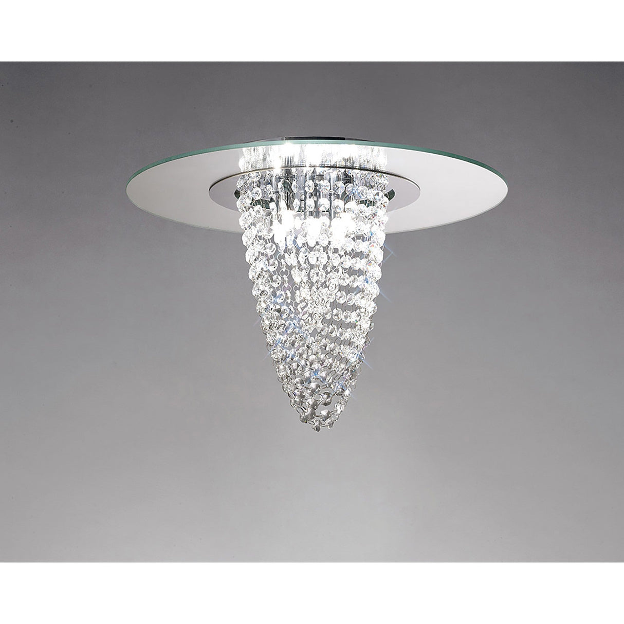 Oberon 5 Light Crystal Flush Ceiling Light - Polished Chrome