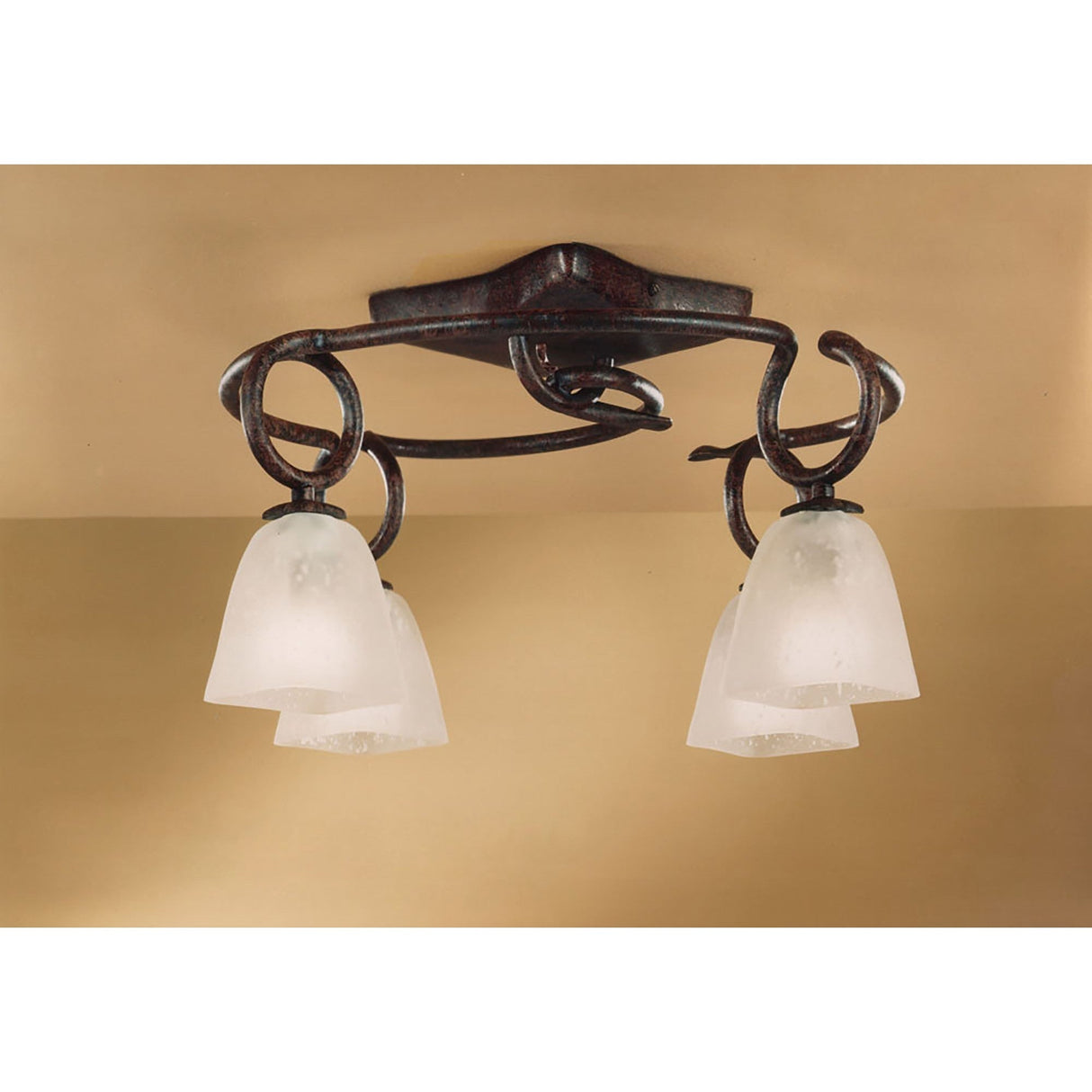 Oberture 4 Light Semi-Flush Ceiling Light - Brown/Black Oxide
