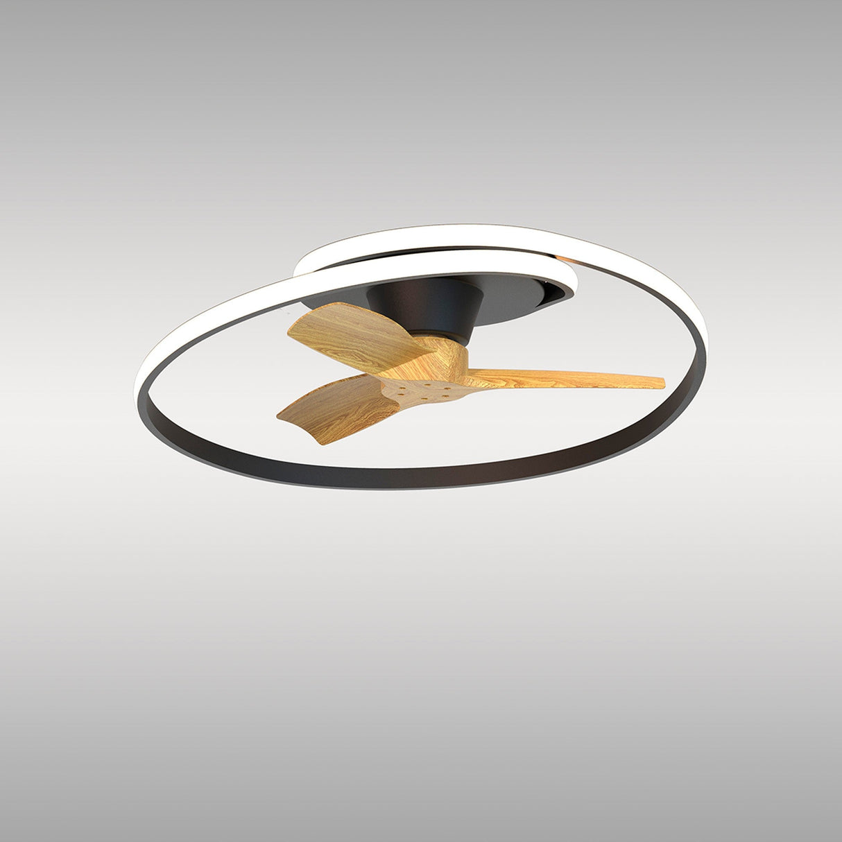 Ocean CCT Dimmable LED Ceiling Retractable Fan Light - Black