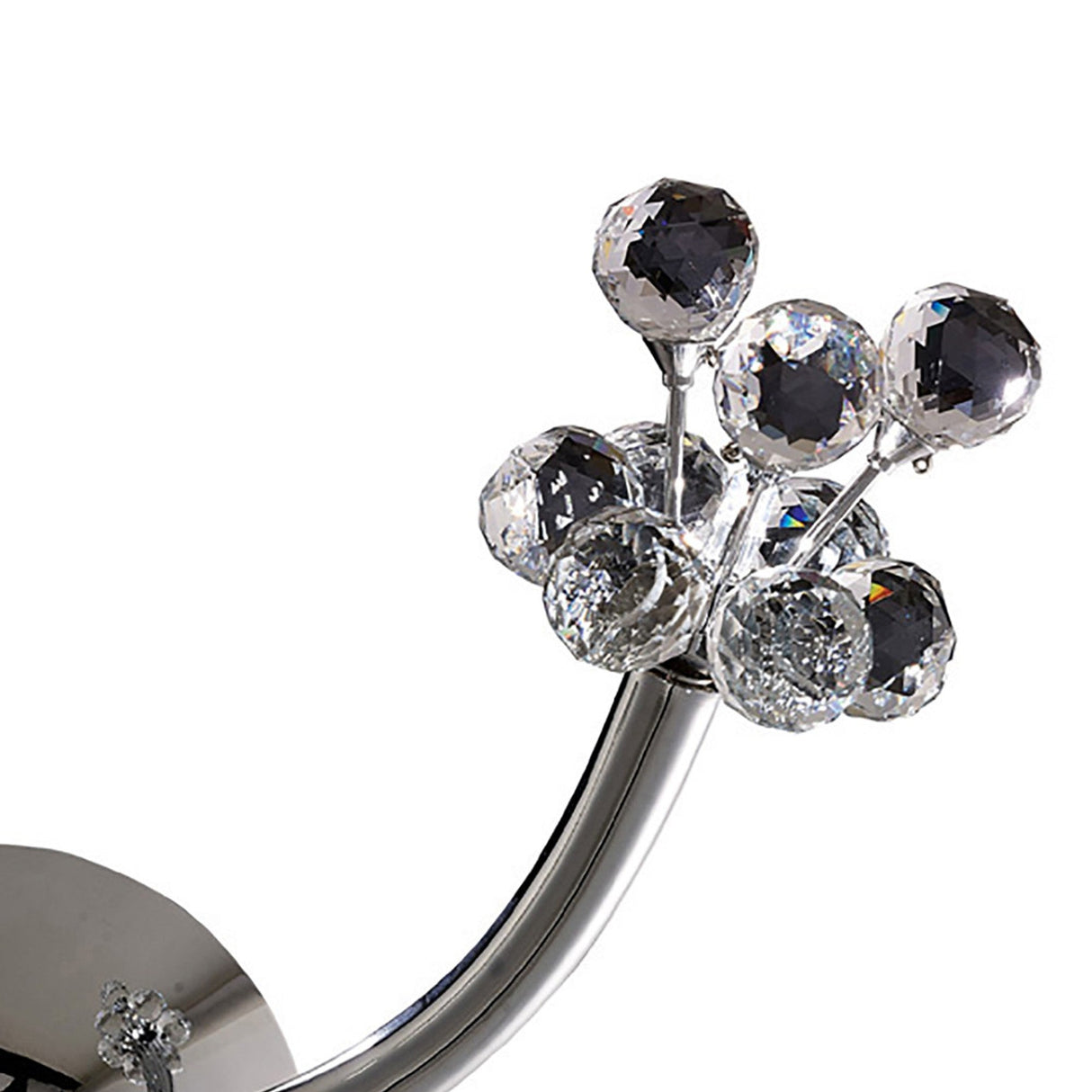 Octavia 1 Light Crystal Left Wall Light With Switch - Chrome