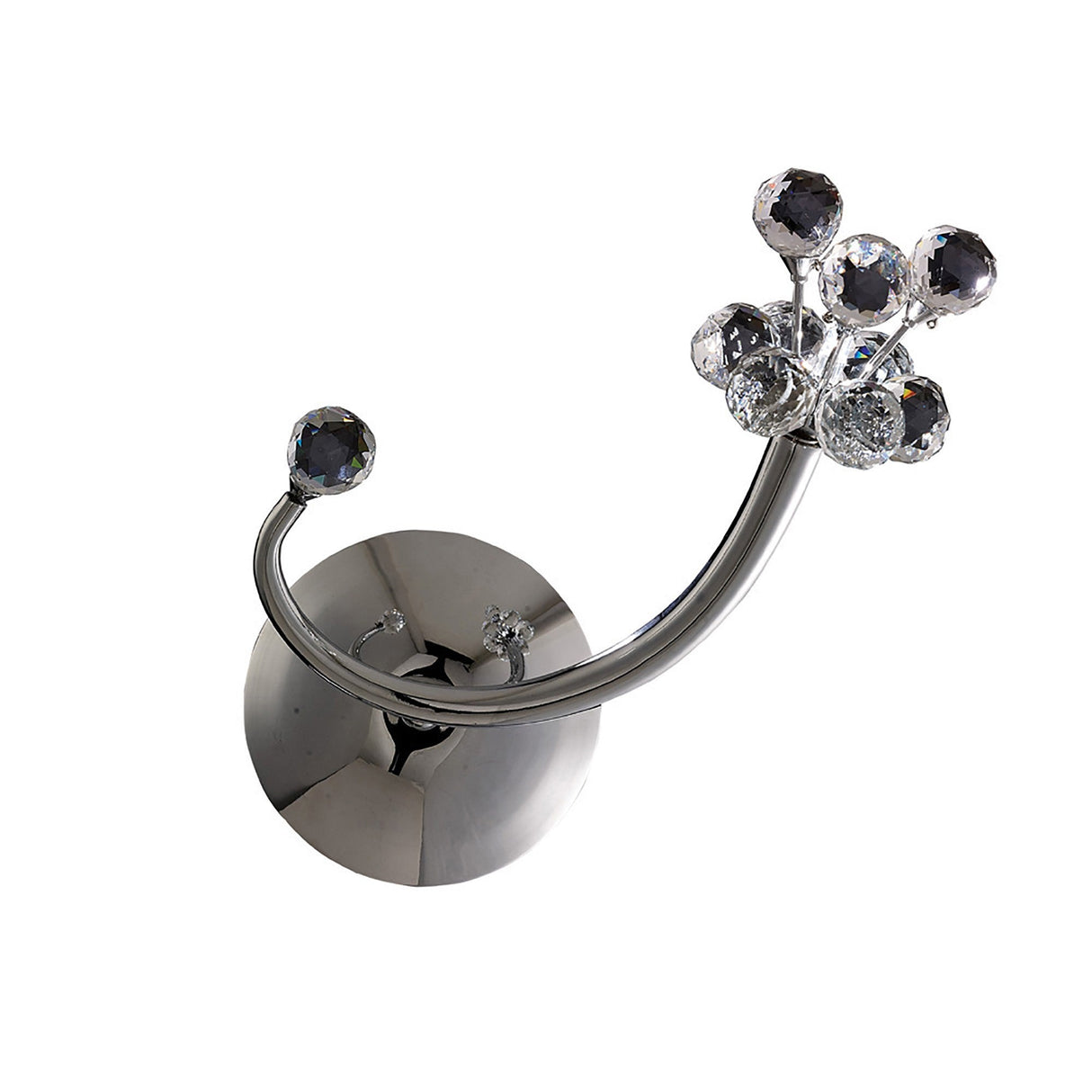 Octavia 1 Light Crystal Left Wall Light With Switch - Chrome