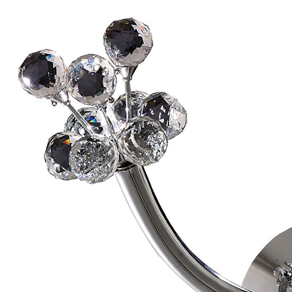 Octavia 1 Light Crystal Right Wall Light With Switch - Chrome