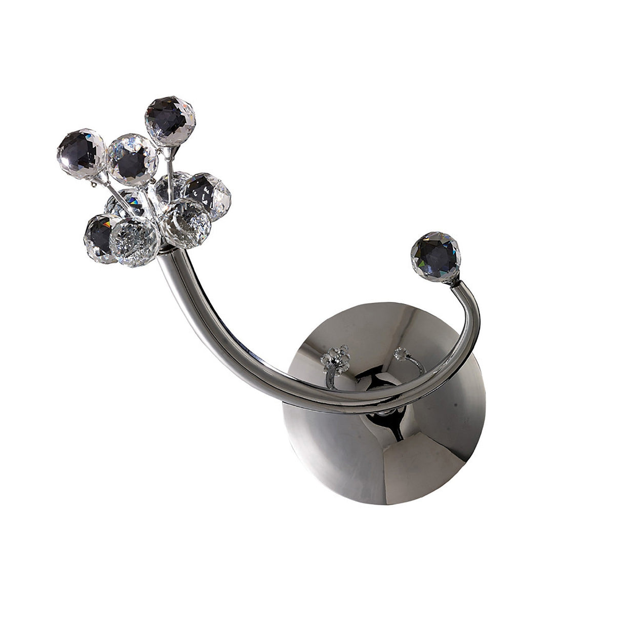 Octavia 1 Light Crystal Right Wall Light With Switch - Chrome