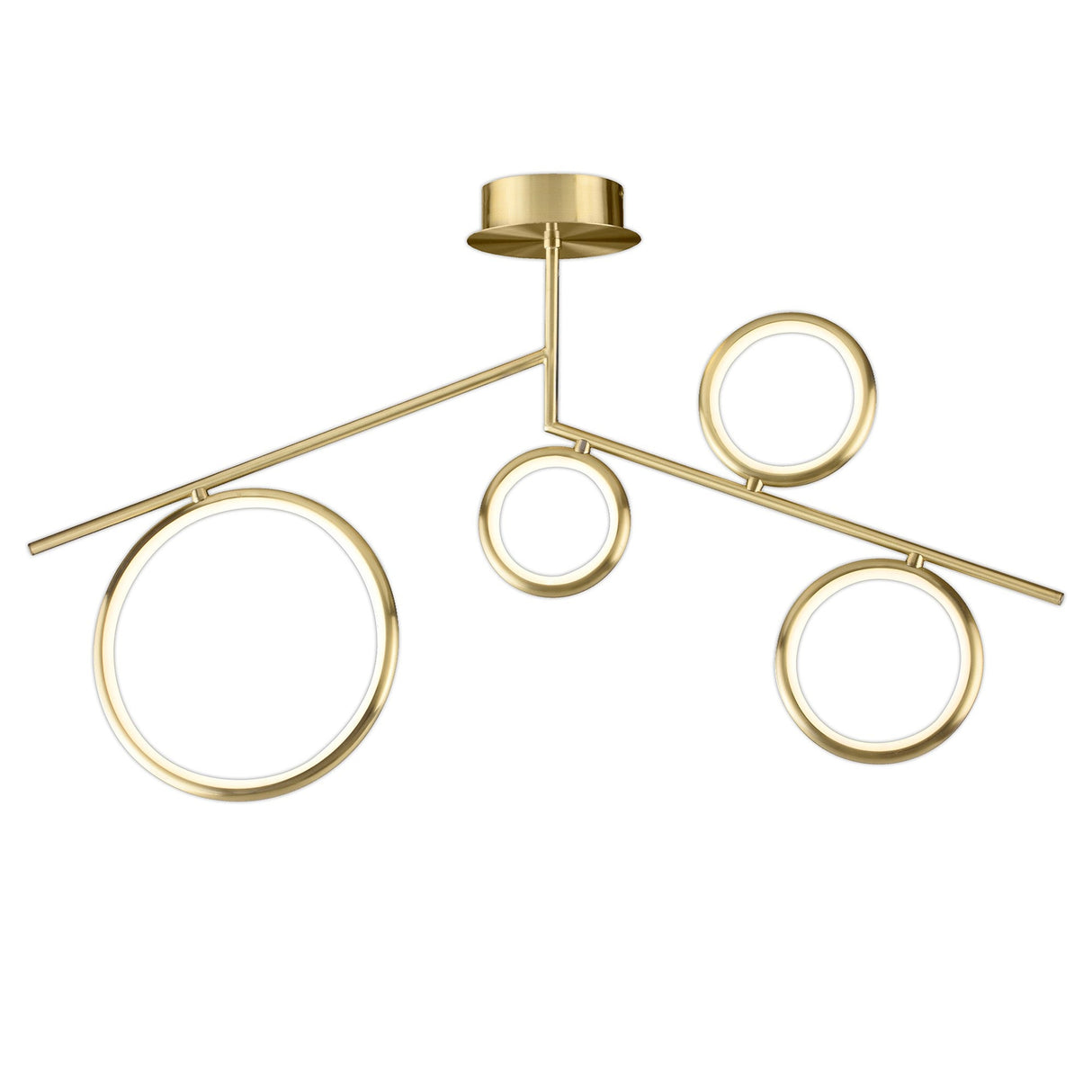 Olimpia LED Semi-Flush Ceiling Light 42W 3000K - Satin Gold