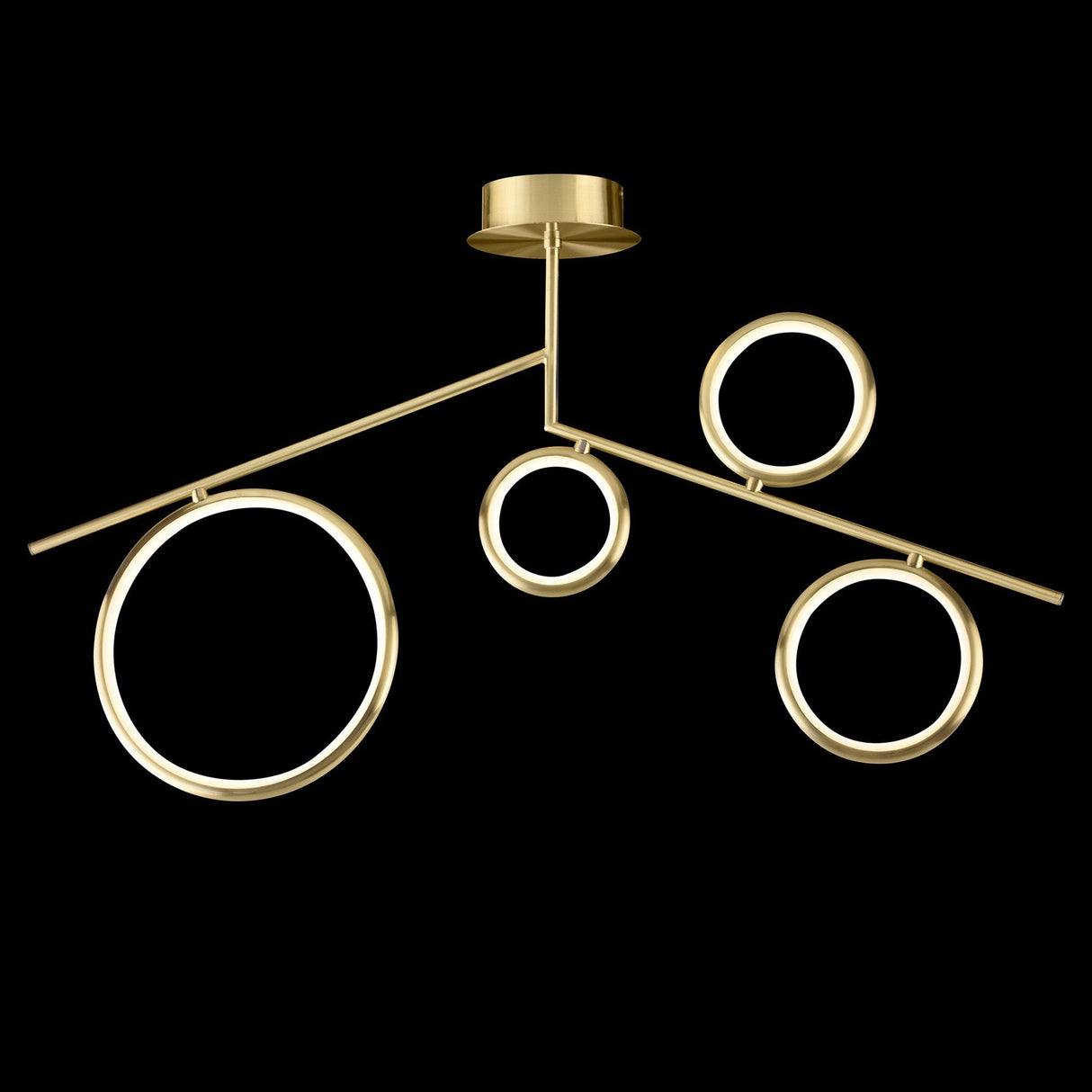 Olimpia LED Semi-Flush Ceiling Light 42W 3000K - Satin Gold