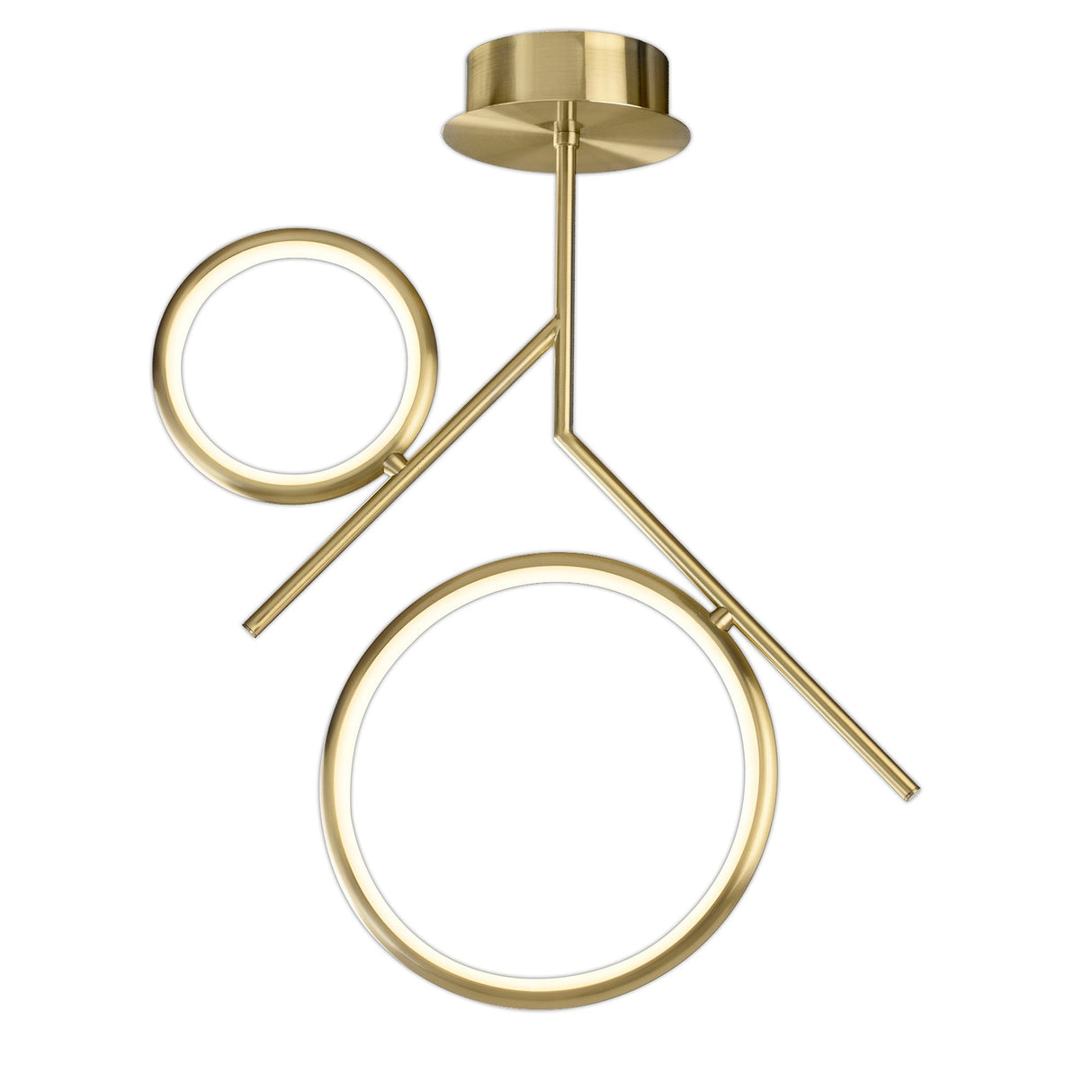 Olimpia 2 Light LED Semi-Flush Ceiling Light - Satin Gold