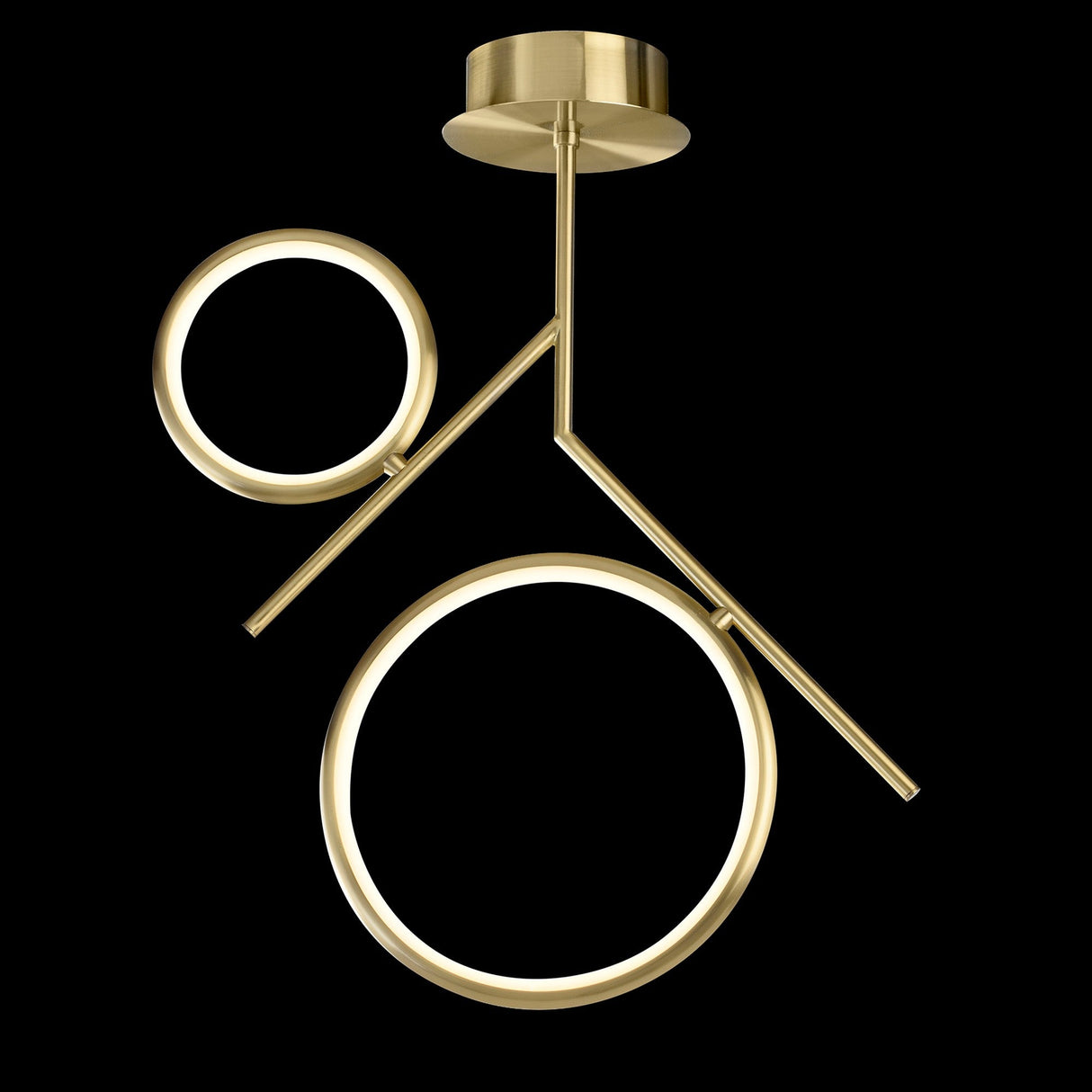 Olimpia 2 Light LED Semi-Flush Ceiling Light - Satin Gold
