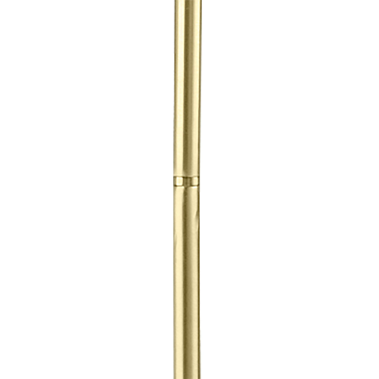 The Olimpia LED Floor Lamp 12W 3000K in satin gold stands upright on a white background, reflecting modern minimalism.