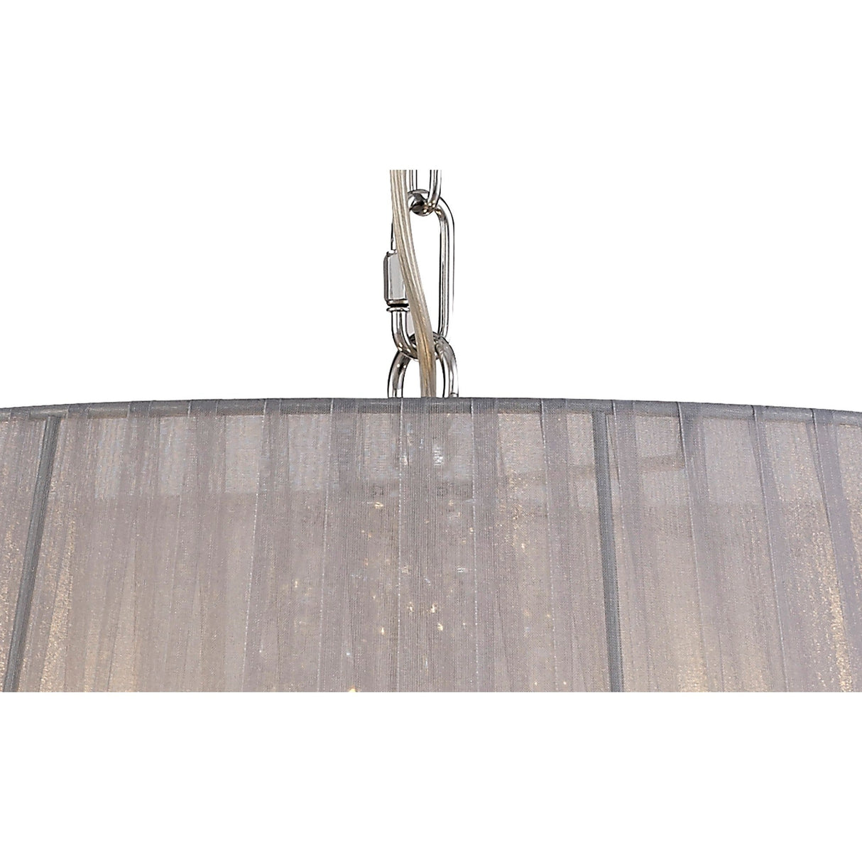 Olivia 50cm 5 Light Crystal Chandelier - Chrome With Grey Shade