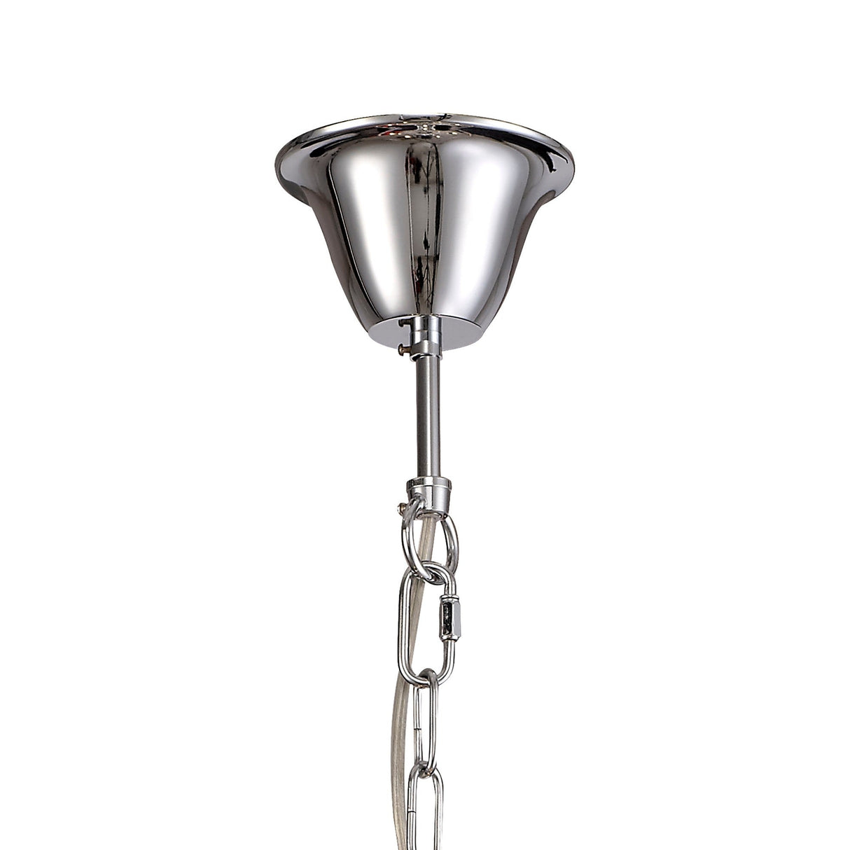 Olivia 70cm 8 Light Crystal Chandelier - Chrome With Grey Shade