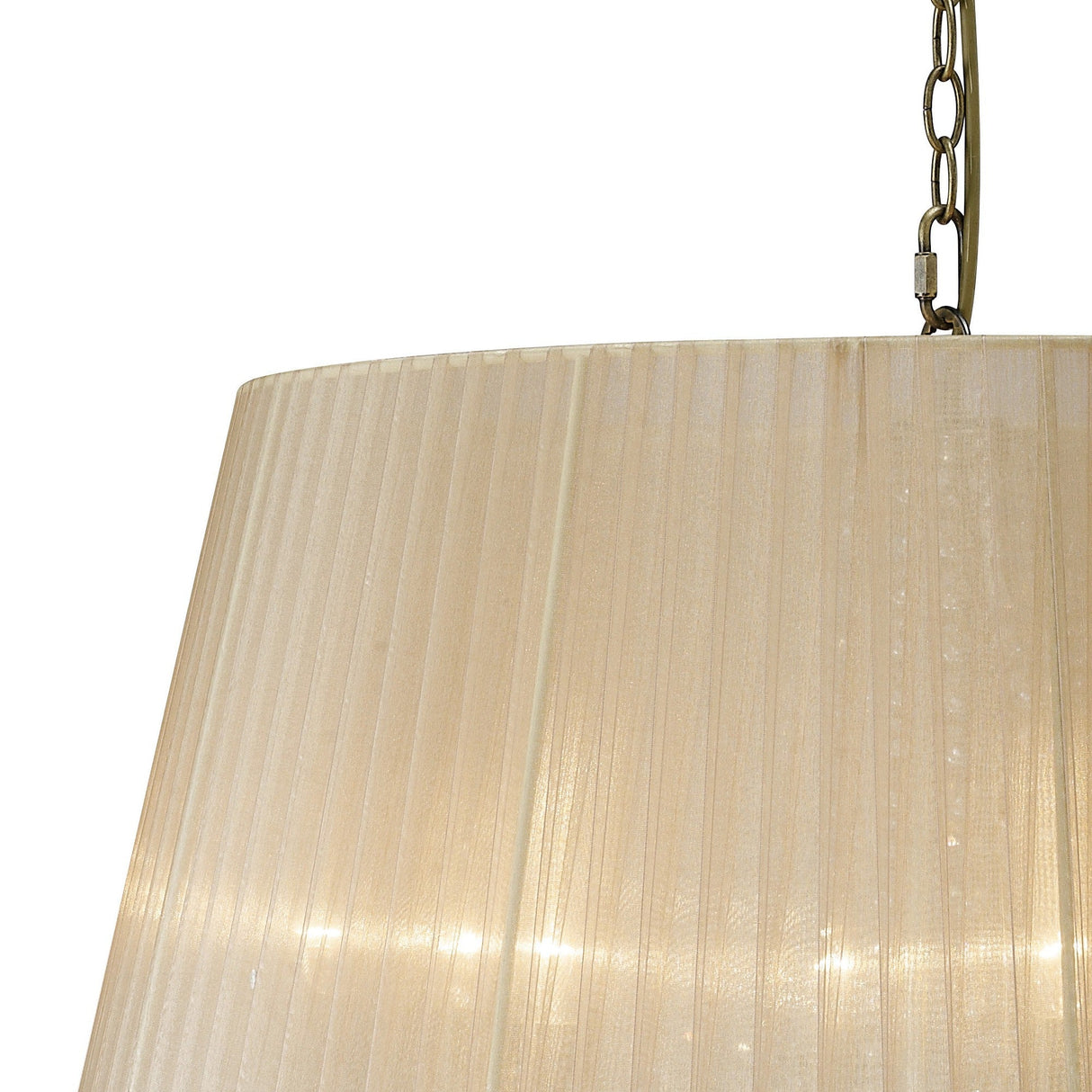 Olivia 70cm 8 Light Crystal Chandelier - Brass With Ivory Shade