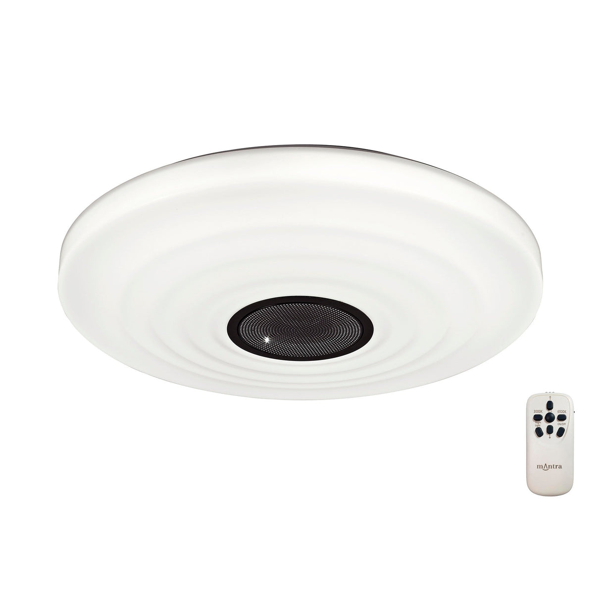 Ondas CCT LED Flush Ceiling Light With Bluetooth Speaker & Remote - White