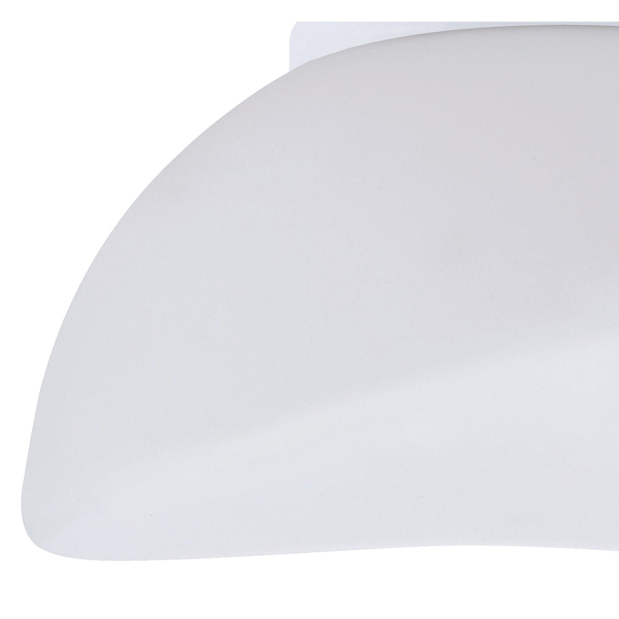 Close-up of the Mantra Opal frosted white glass dome diffuser with polished chrome flush ceiling mount against a plain white background.