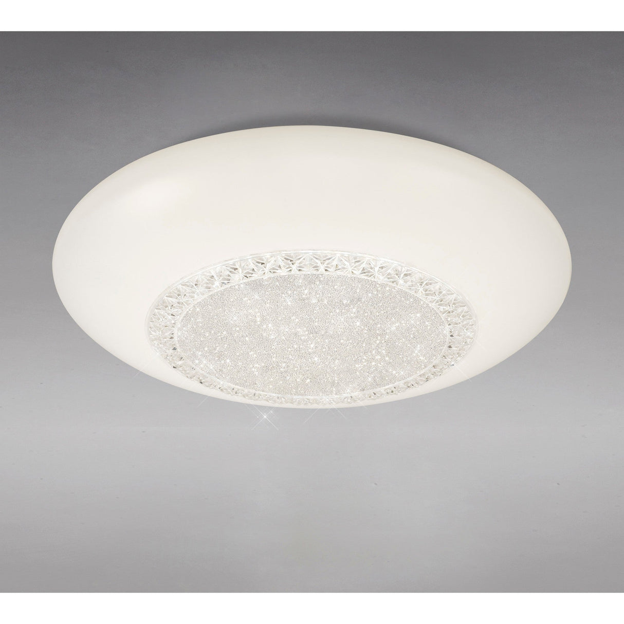 Opera Large CCT Dimmable LED Flush Ceiling Light With Remote Control - White