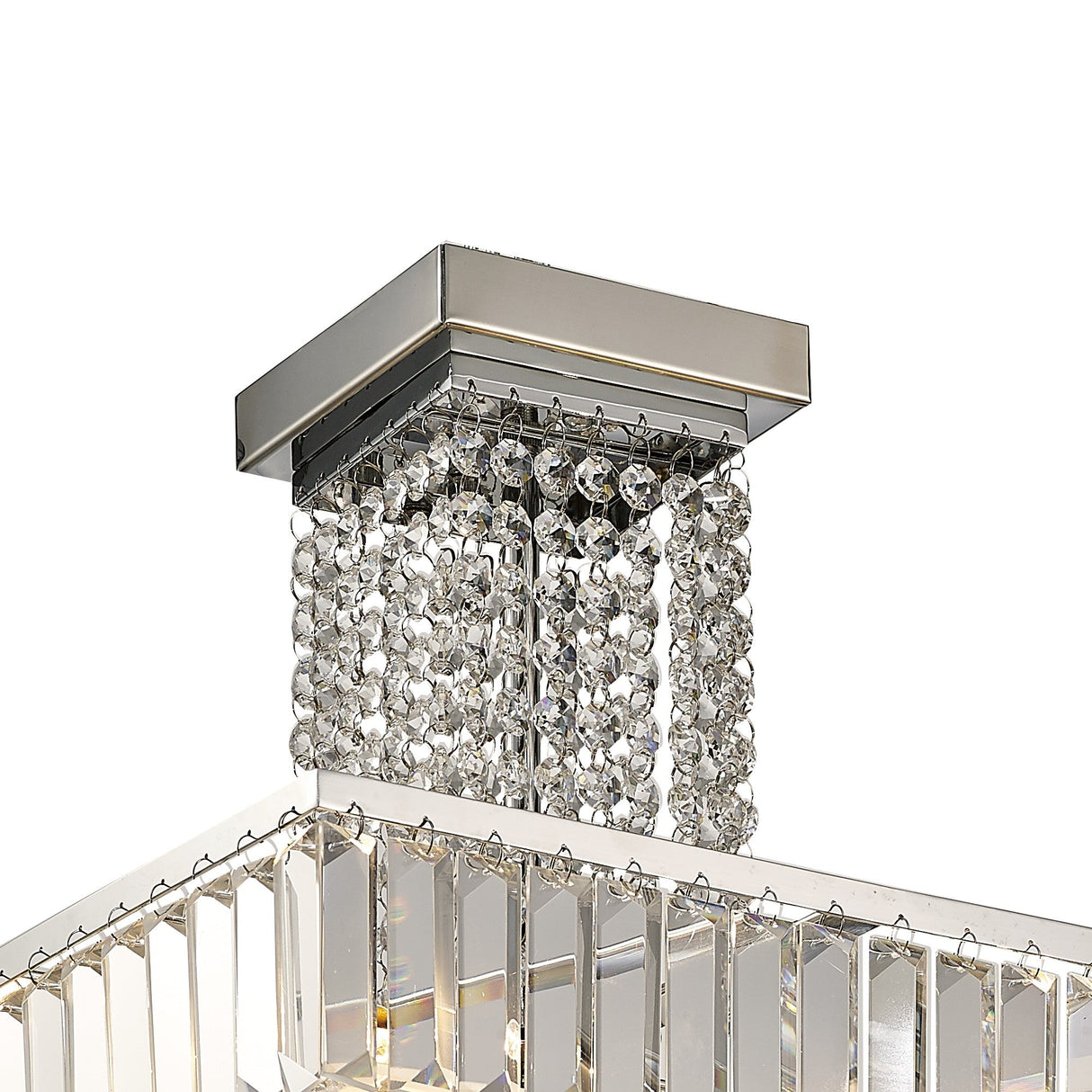 Ophelia 5 Light Crystal Semi-Flush Ceiling Light - Polished Chrome