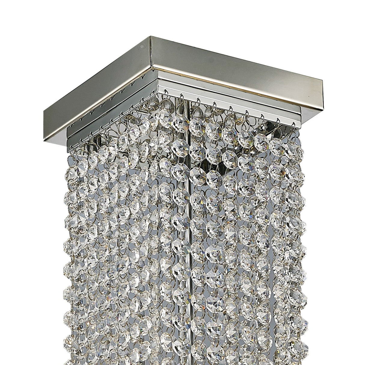 Ophelia 9 Light Crystal Semi-Flush Ceiling Light - Polished Chrome