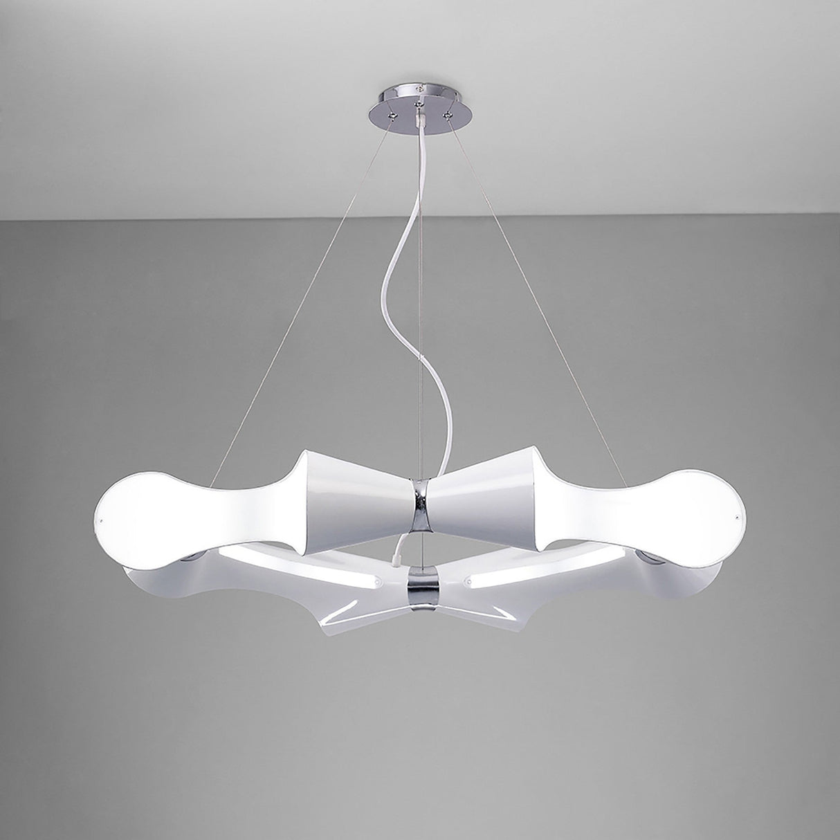 Ora 90cm LED Suspension Light - Gloss White & Chrome