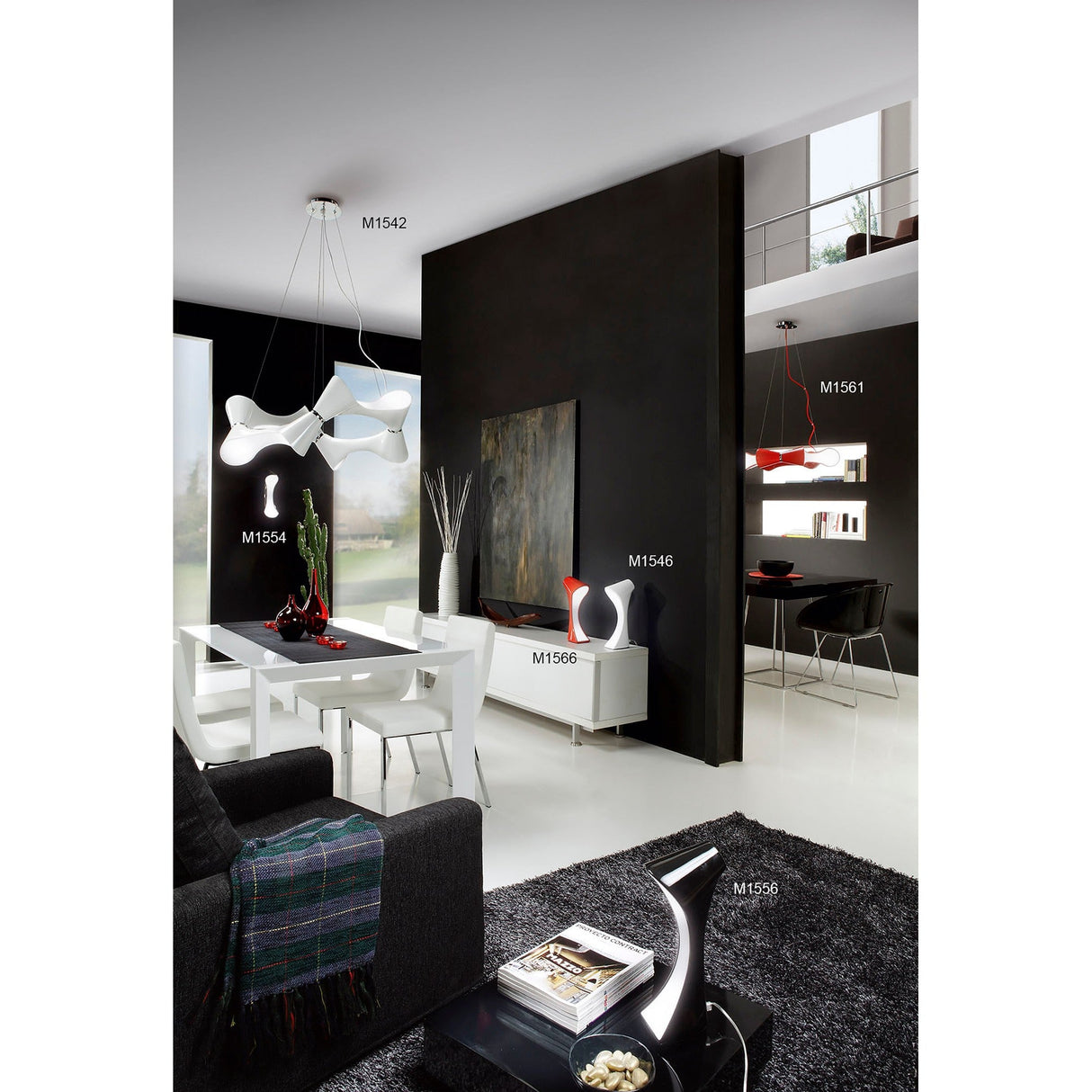 Ora 2 Light Wall Light - Gloss Black & Chrome