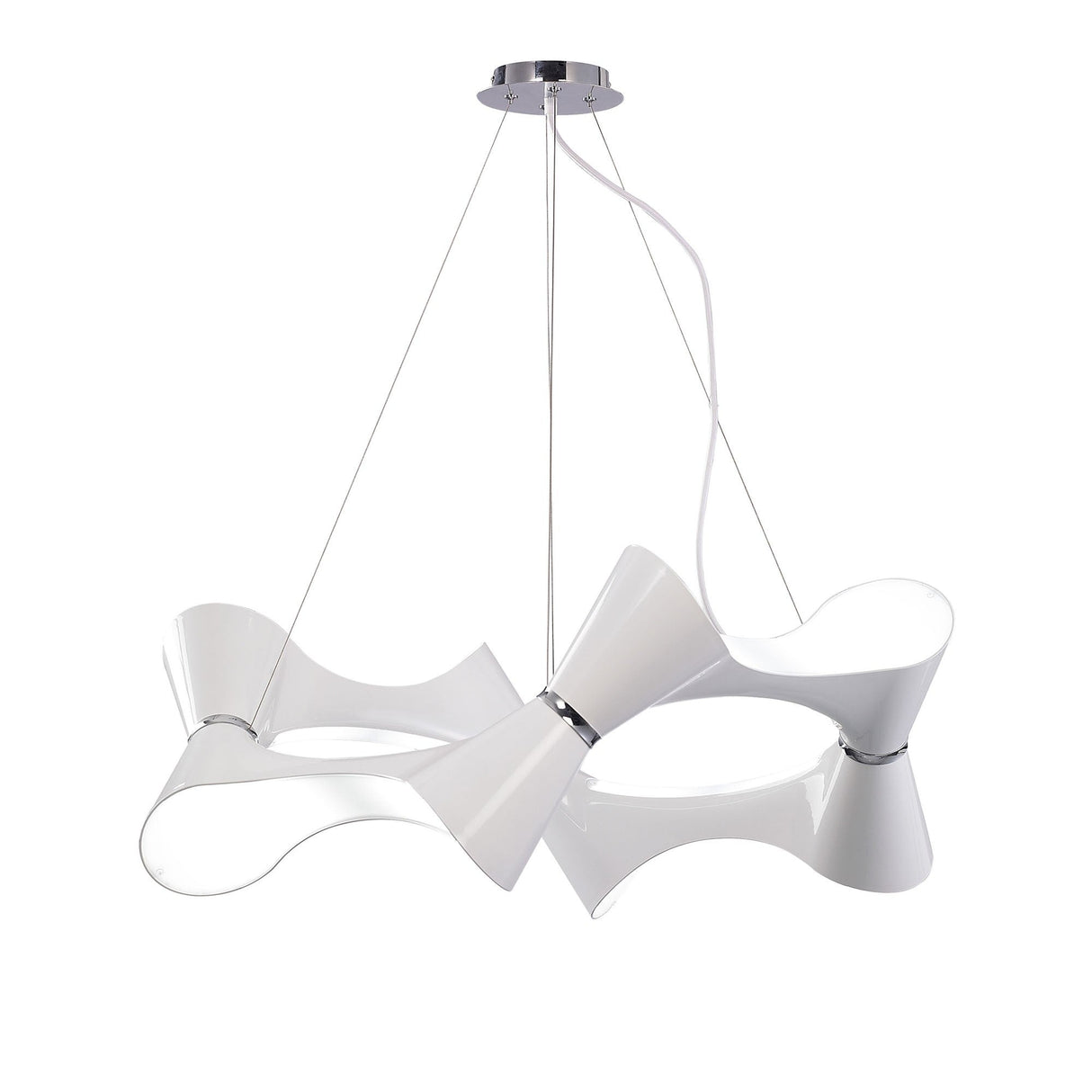 Ora 80cm LED Suspension Light - Gloss White & Chrome