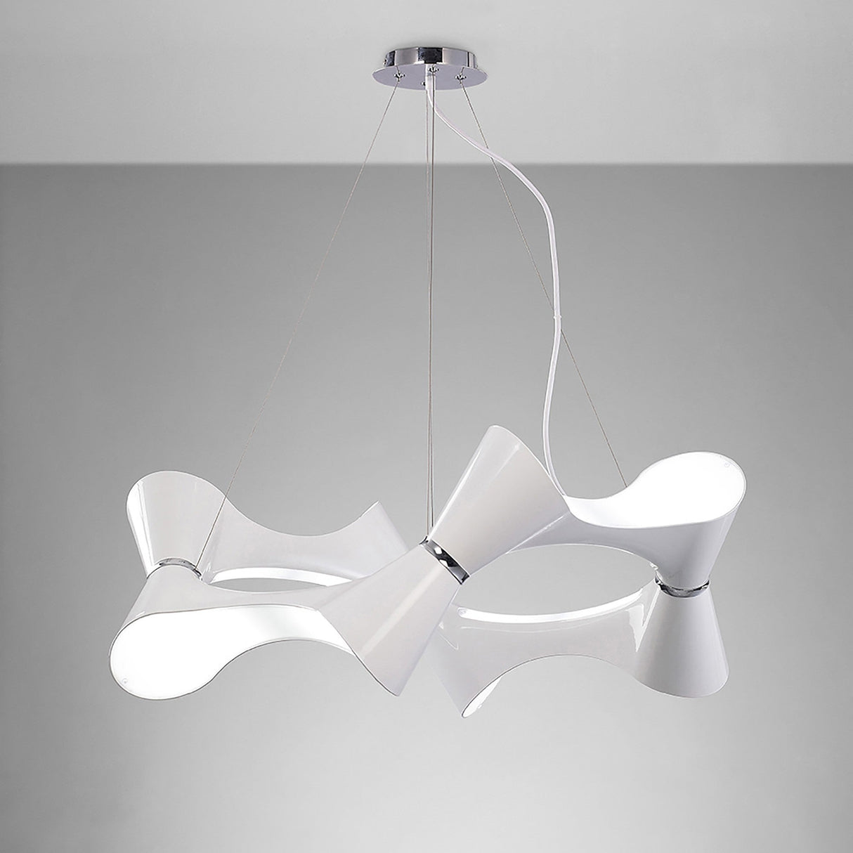Ora 80cm LED Suspension Light - Gloss White & Chrome