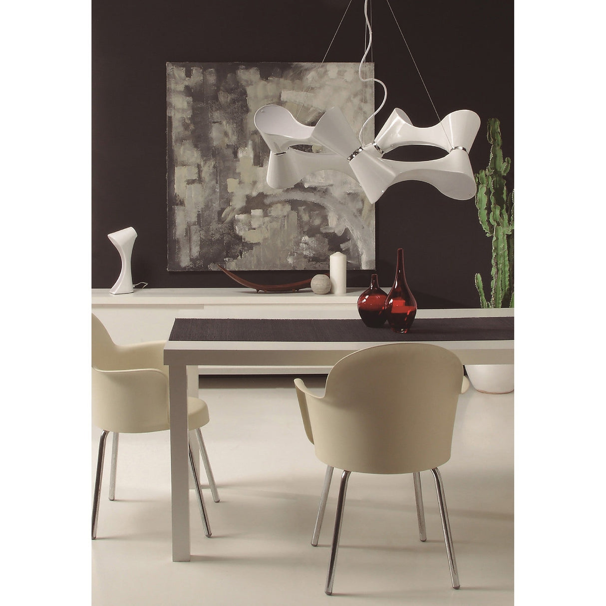 Ora 105cm LED Suspension Light - Gloss White & Chrome