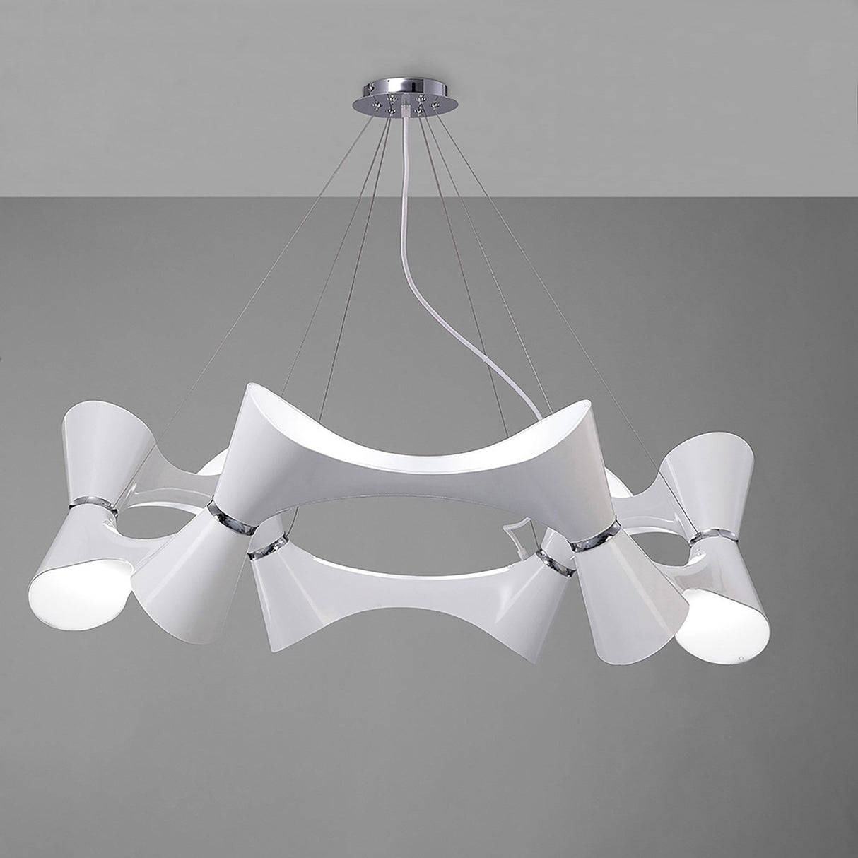 Ora 105cm LED Suspension Light - Gloss White & Chrome
