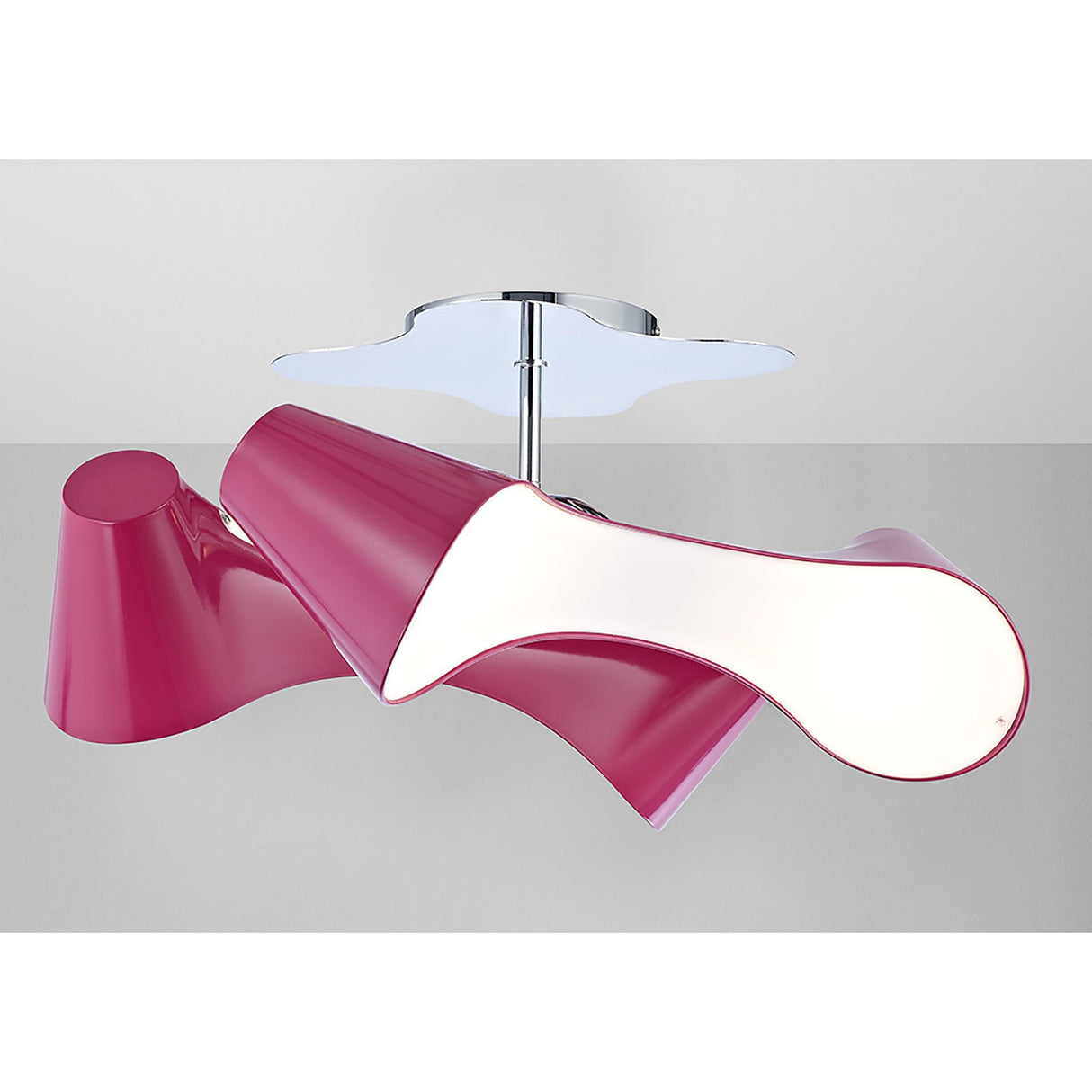 Ora 4 Light Semi-Flush Ceiling Light - Gloss Purple & Chrome