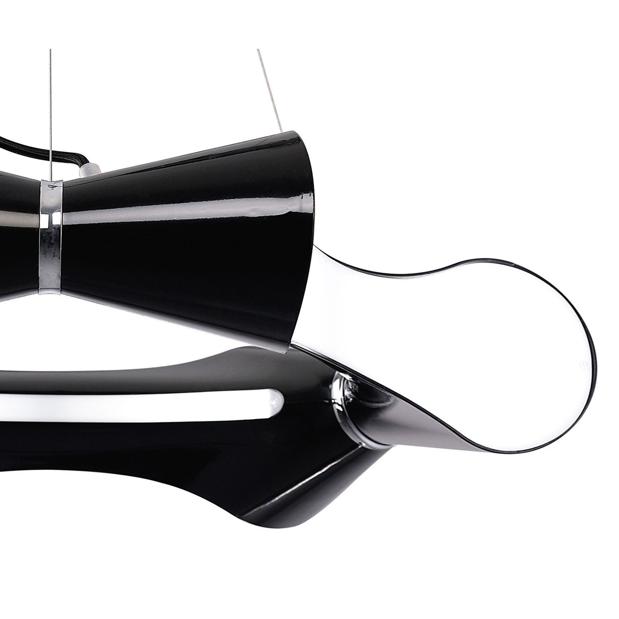 Ora 73cm LED Suspension Light - Gloss Black & Chrome