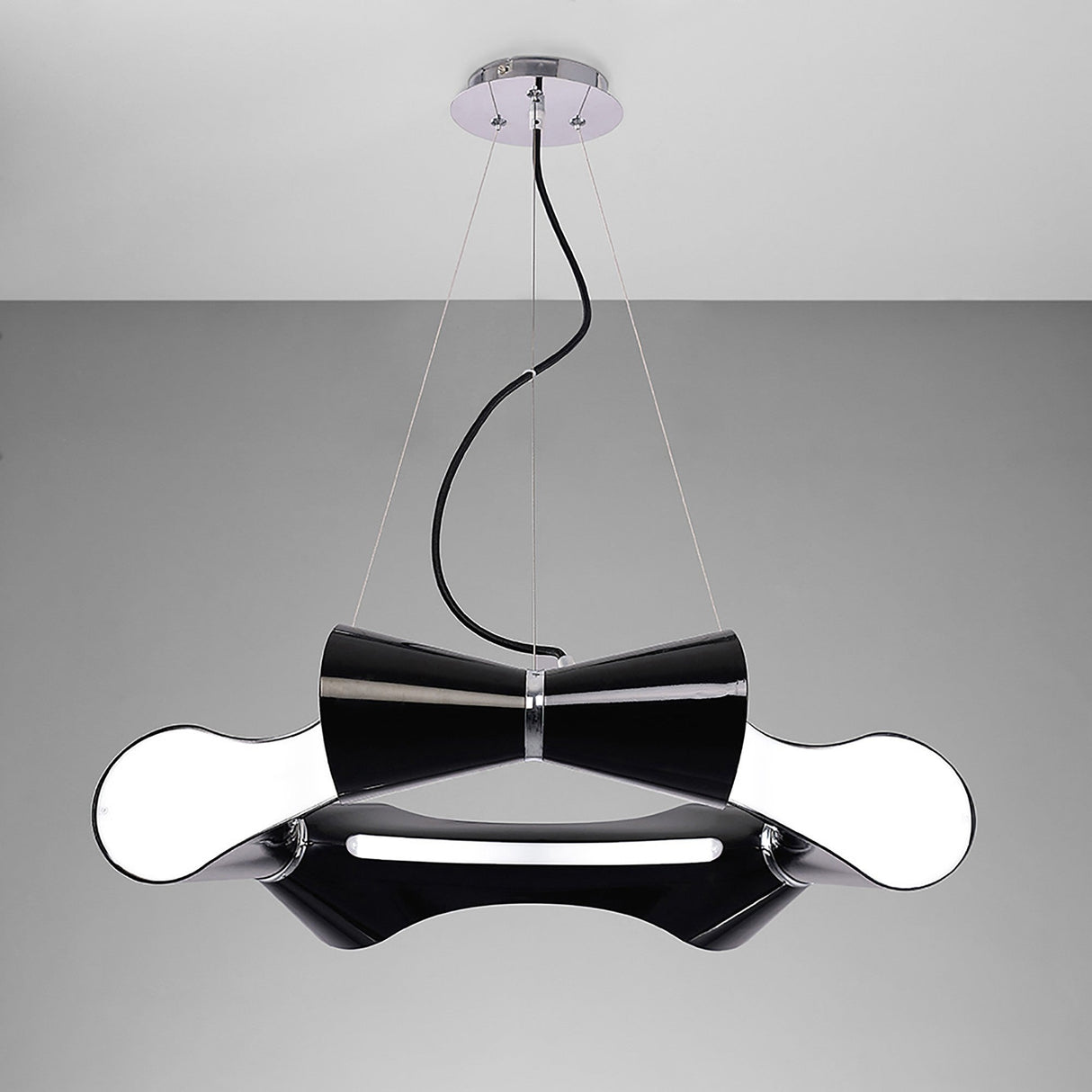 Ora 73cm LED Suspension Light - Gloss Black & Chrome