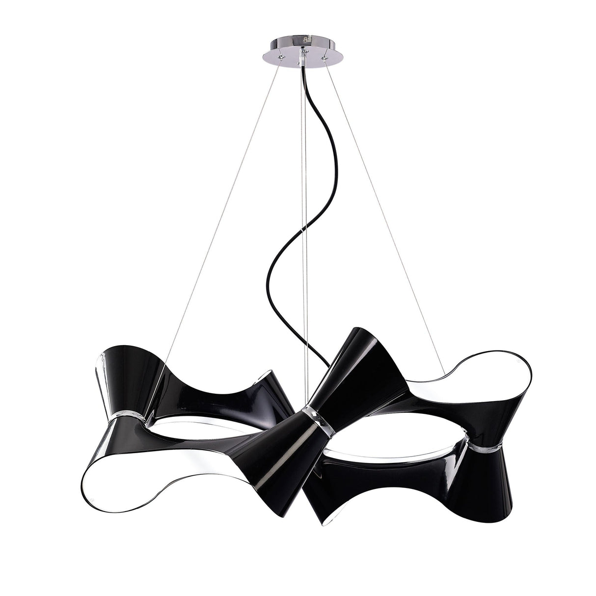 Ora 80cm LED Suspension Light - Gloss Black & Chrome