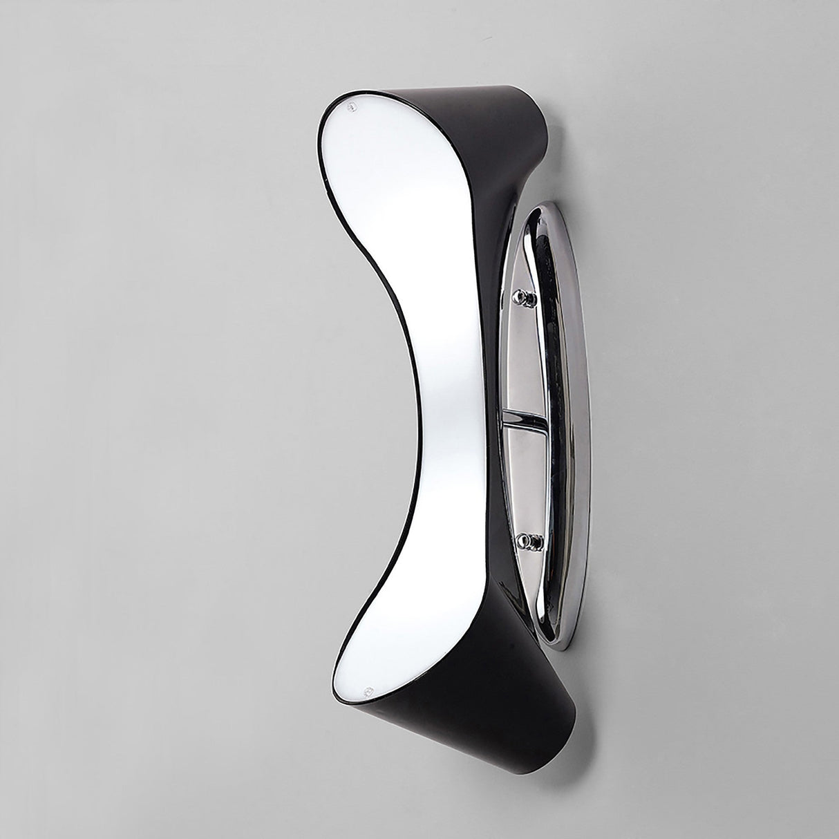 Ora 2 Light Wall Light - Gloss Black & Chrome