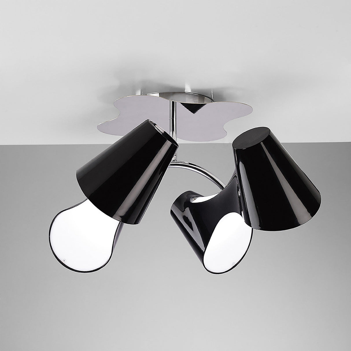 Ora 4 Light Semi-Flush Ceiling Light - Gloss Black
