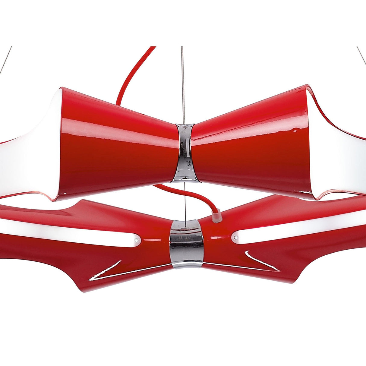 Ora 90cm LED Suspension Light - Gloss Red & Chrome