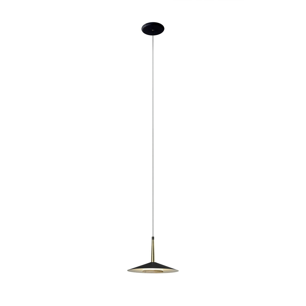 Orion 25cm 1 Light LED Pendant Light 8W 3000K - Black & Antique Brass