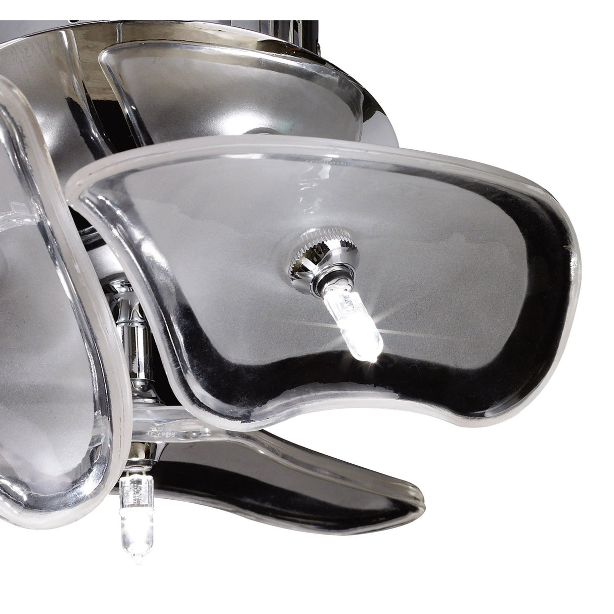 Otto 3 Light Glass Wall/Semi-Flush Ceiling Light - Chrome