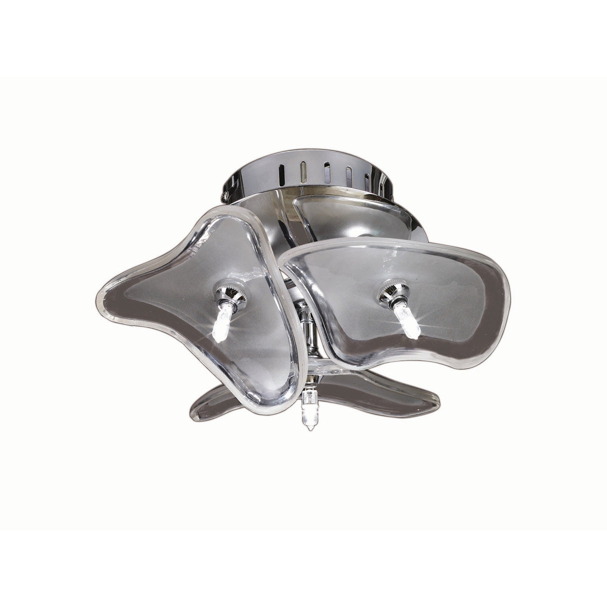 Otto 3 Light Glass Wall/Semi-Flush Ceiling Light - Chrome