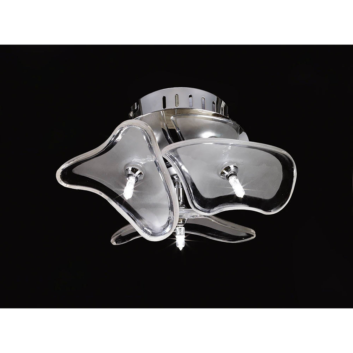 Otto 3 Light Glass Wall/Semi-Flush Ceiling Light - Chrome