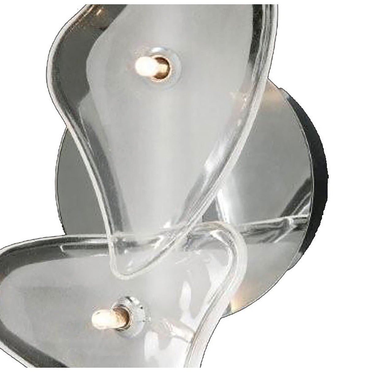 Otto 2 Light Glass Wall/Semi-Flush Ceiling Light - Chrome