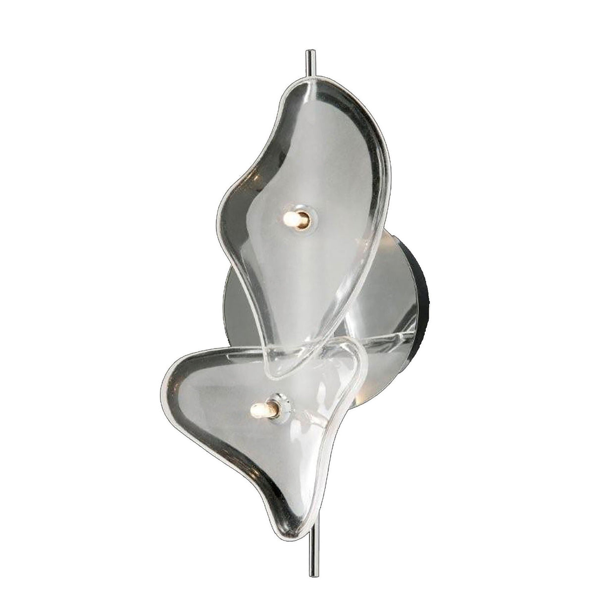 Otto 2 Light Glass Wall/Semi-Flush Ceiling Light - Chrome