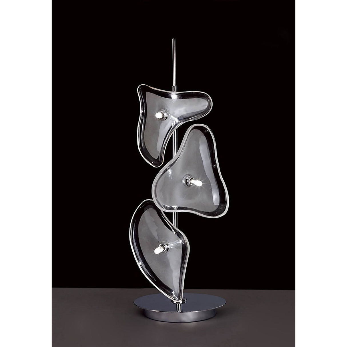 Otto 3 Light Frosted Glass Table Lamp - Polished Chrome