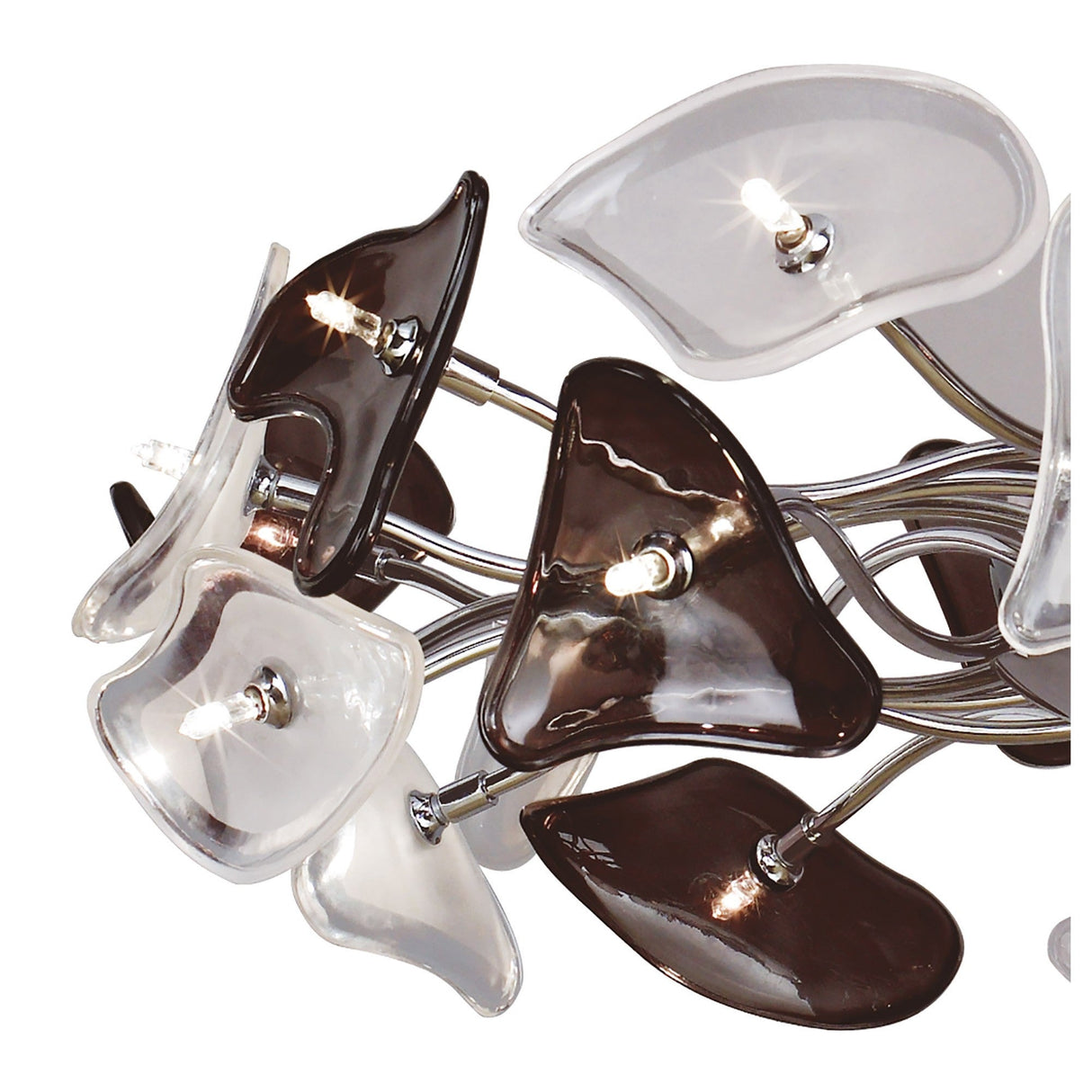 Otto 65cm Ring 24 Light Glass Chandelier - Chrome & Black